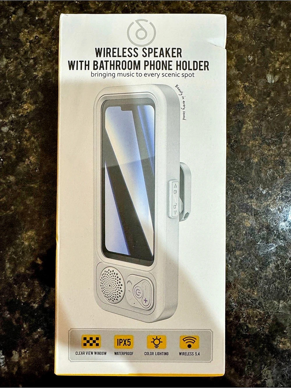 Wireless Speaker with Bathroom Phone Holder